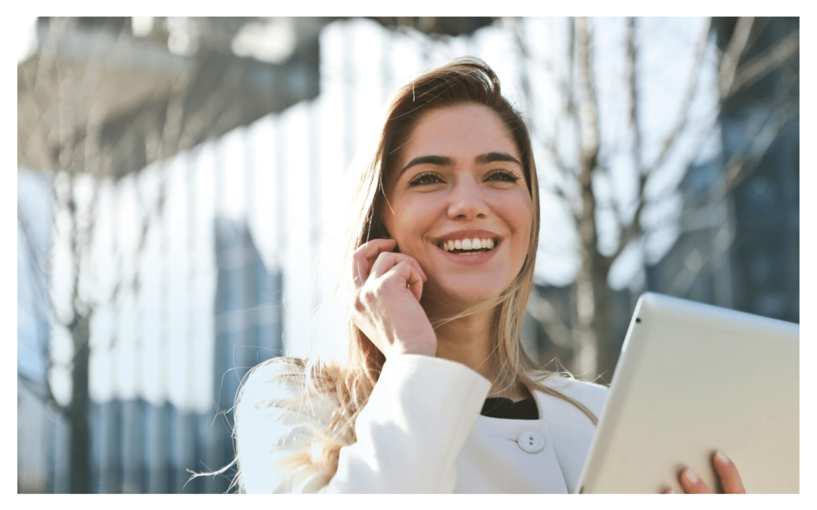 A woman talking on the phone